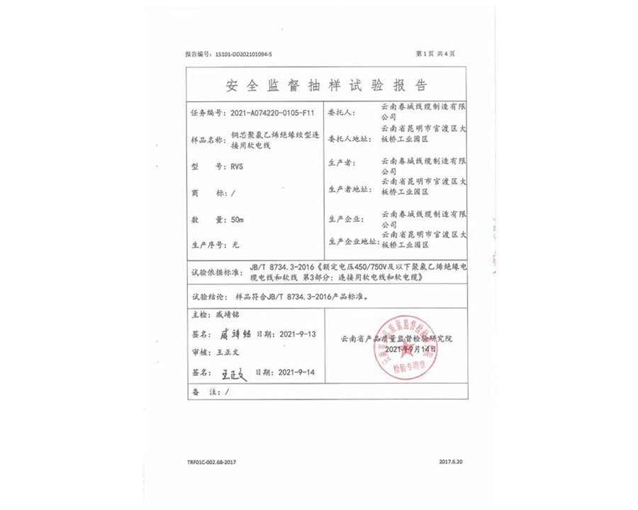 安全監(jiān)督抽樣試驗報告