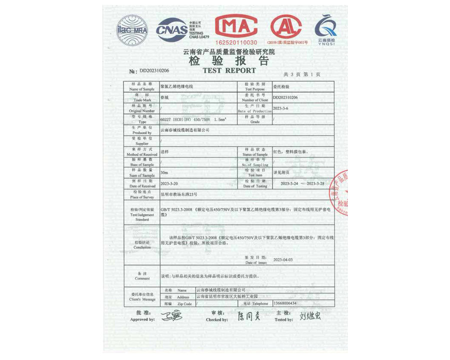 檢驗(yàn)報(bào)告