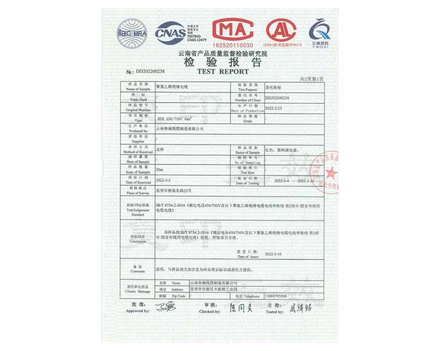 檢驗(yàn)報(bào)告